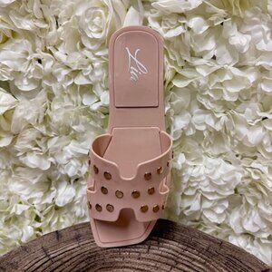 Beige Sandal with Gold Stud Details